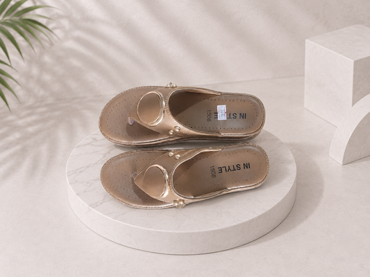 Comfortable Beige Slip-On Sandals for Women