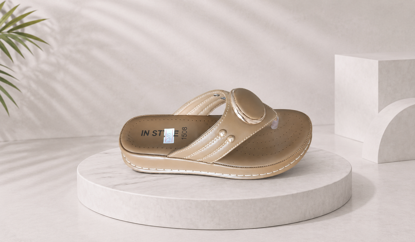 Comfortable Beige Slip-On Sandals for Women