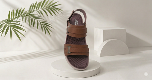 Skechers Style Men's Brown Comfort Sandals with Adjustable Back Strap