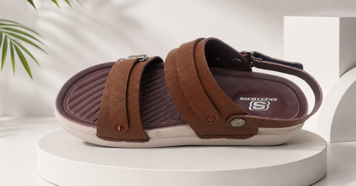 Skechers Style Men's Brown Comfort Sandals with Adjustable Back Strap