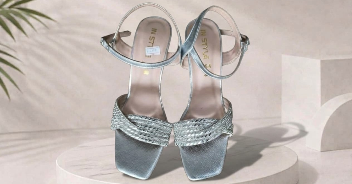 Elegant Silver Ankle Strap High Heel Sandals for Women