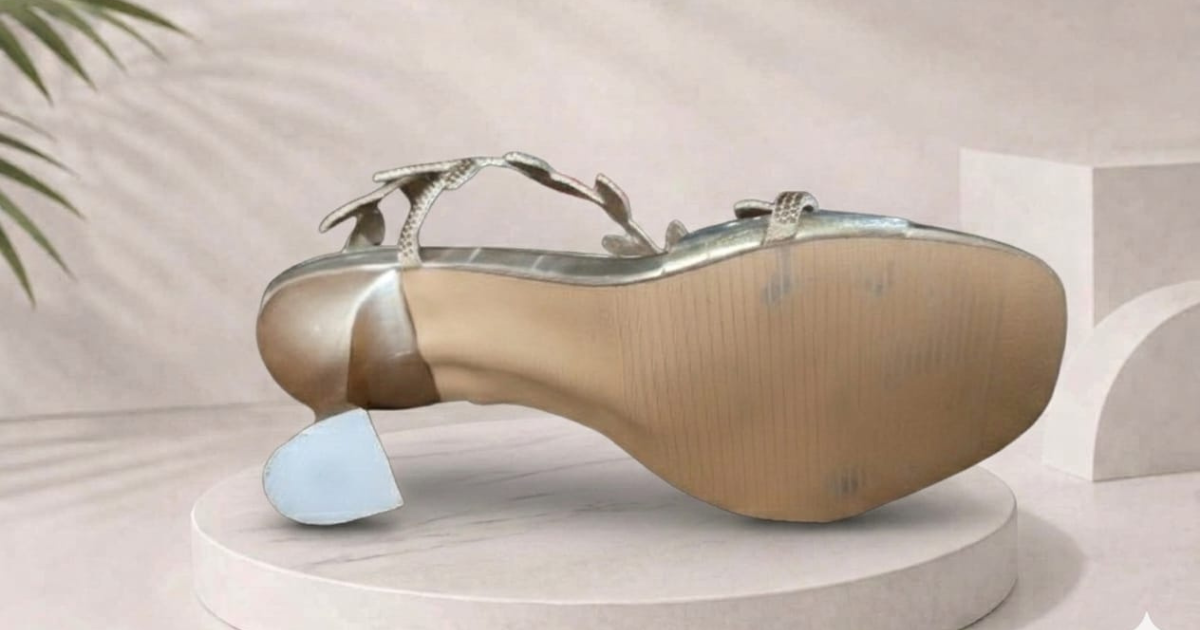 Elegant Gold Leaf Strap High Heel Sandals for Women