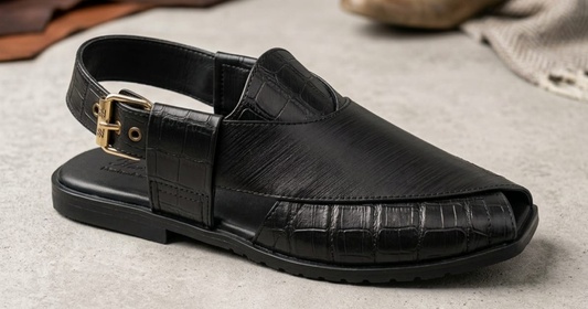 Premium Peshawari Chappal for Men – Classic Handmade Leather Sandals (Black & Brown)