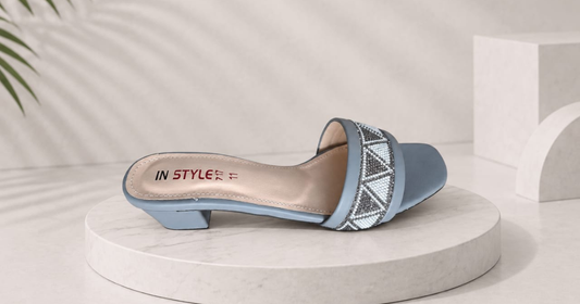 Stylish Grey Rhinestone Slide Sandals for Women